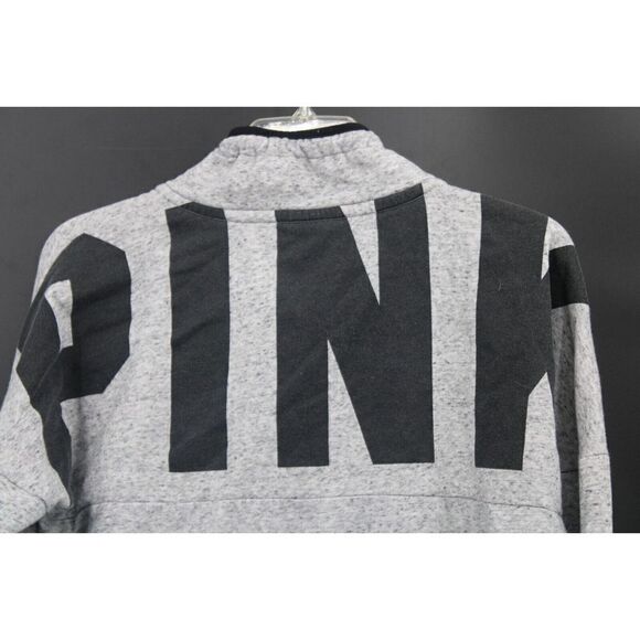 VICTORIA'S SECRET PINK GRAY 1/4 ZIP MOCKNECK SWEATSHIRT SIZE M - Picture 6 of 9